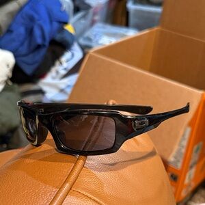 Oakley Black Sport Sunglasses with Brown Lenses